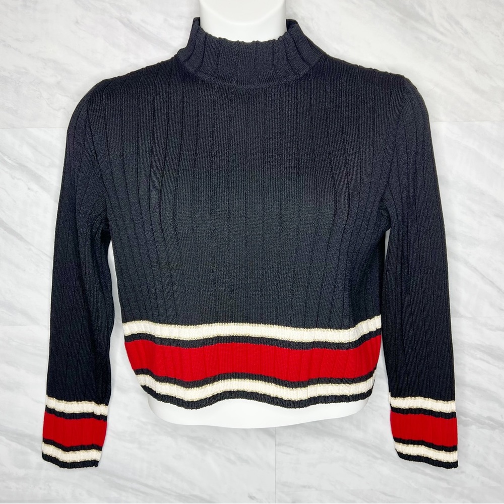 St. John Sport Mock Neck Knitted Top Medium